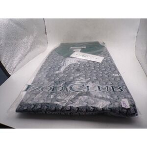 Izod Club Mens XL Polo‎ Shirt Green Navy Geometric Pebble Print 100% Cotton NWT